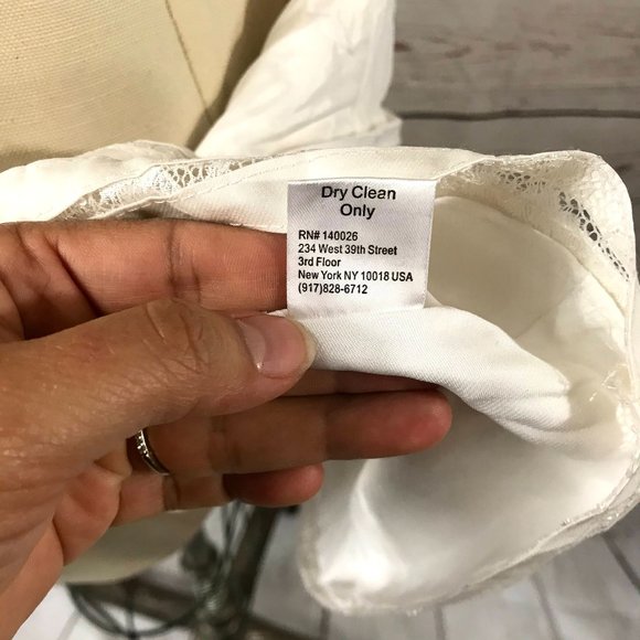 Parker NY White Karmen Lace Trim Silk Dress - Picture 12 of 12